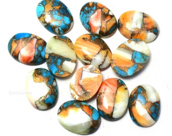 Natural Oyster Copper Oval Cabochon Flat Back Calibrated Size Loose Gemstone 3x5,5x7,6x8,8x10,10x12,10x14,12x16,13x18,15x20,18x25,20x30 MM