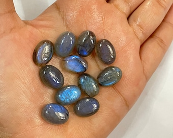 AAA Quality Natural Labradorite Oval Cabochon Flat Back Loose Gemstone Calibrated Sizes 3x5,6x4,5x7,6x8,7x9,8x10,10x12,10x14,12x16,13x18 MM