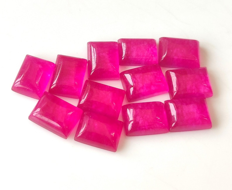 Red Ruby Quartz Gemstone Rectangle Cabochon Flat Back Calibrated Size 3x5,4x6,5x7,6x8,7x9,8x10,9x11,10x12,10x14,12x16,13x18,15x20,20x30 mm image 6