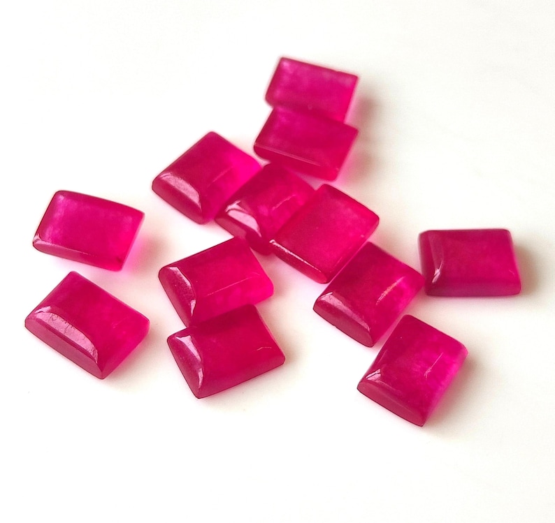 Red Ruby Quartz Gemstone Rectangle Cabochon Flat Back Calibrated Size 3x5,4x6,5x7,6x8,7x9,8x10,9x11,10x12,10x14,12x16,13x18,15x20,20x30 mm image 1