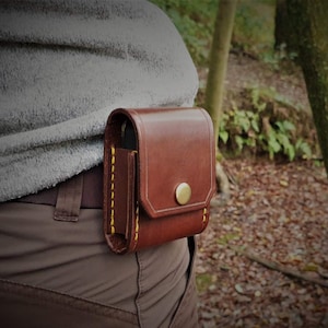 Compass Leather Belt Pouch