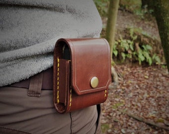 Compass Leather Belt Pouch