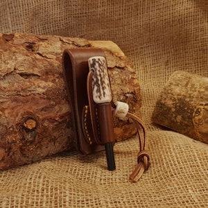 Antler Handle Ferro Rod and Belt Holder