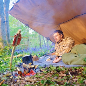 Bushcraft-zeildoek van olieleer/wascanvas