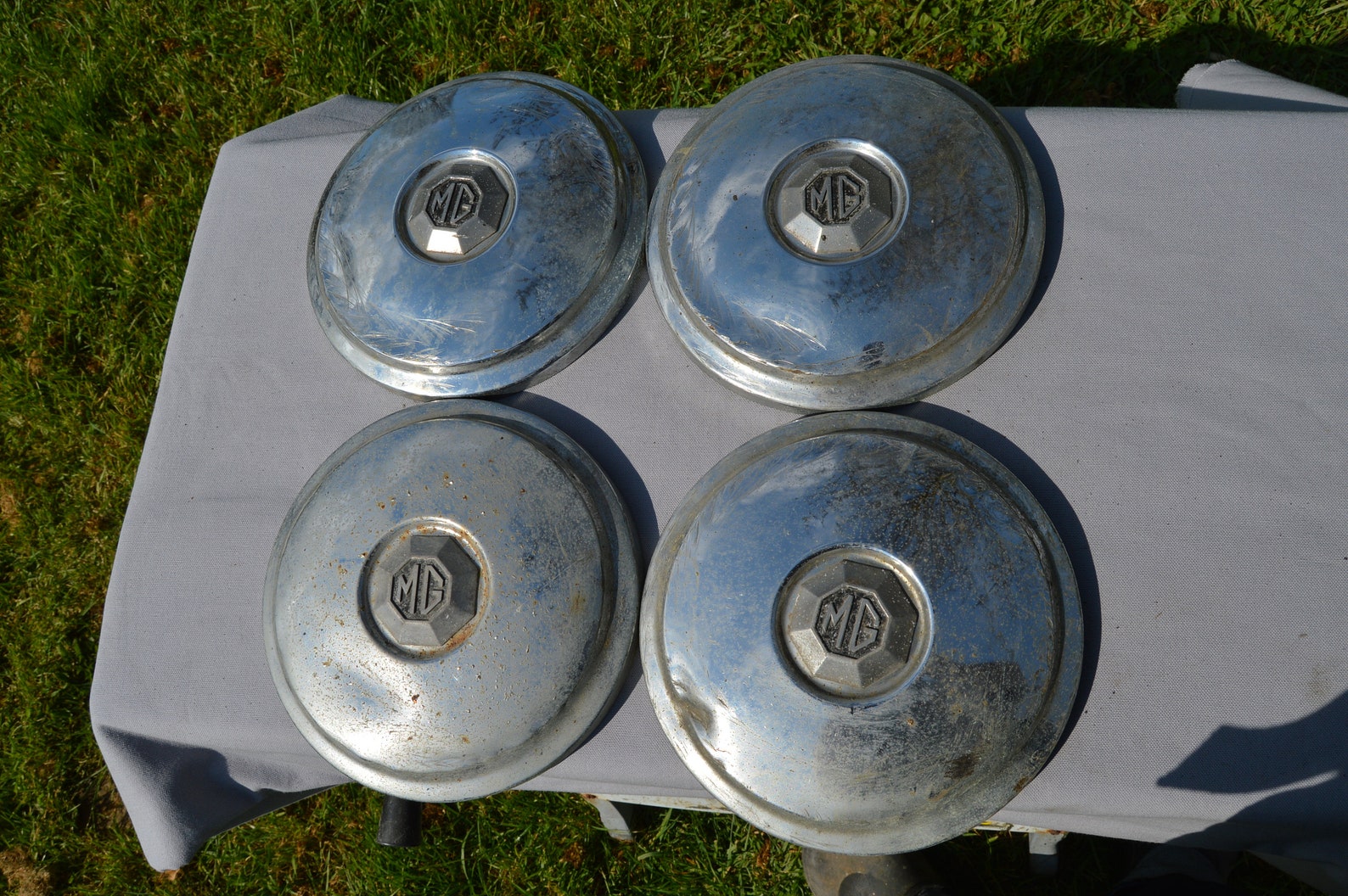 MG Car Set of Four Car Hub Caps Chrome MG Car Wheel Plaques MG Etsy