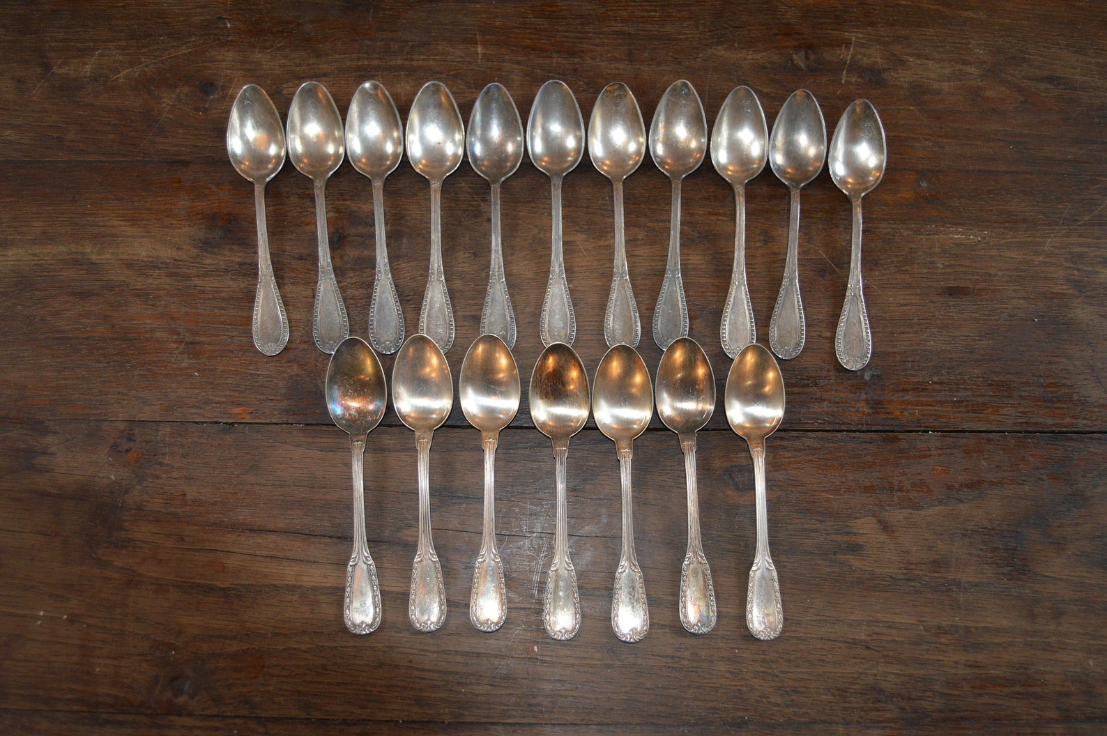 Job Lot French Spoons Silver Plate Cutlery Flatware 18 Pieces Etsy