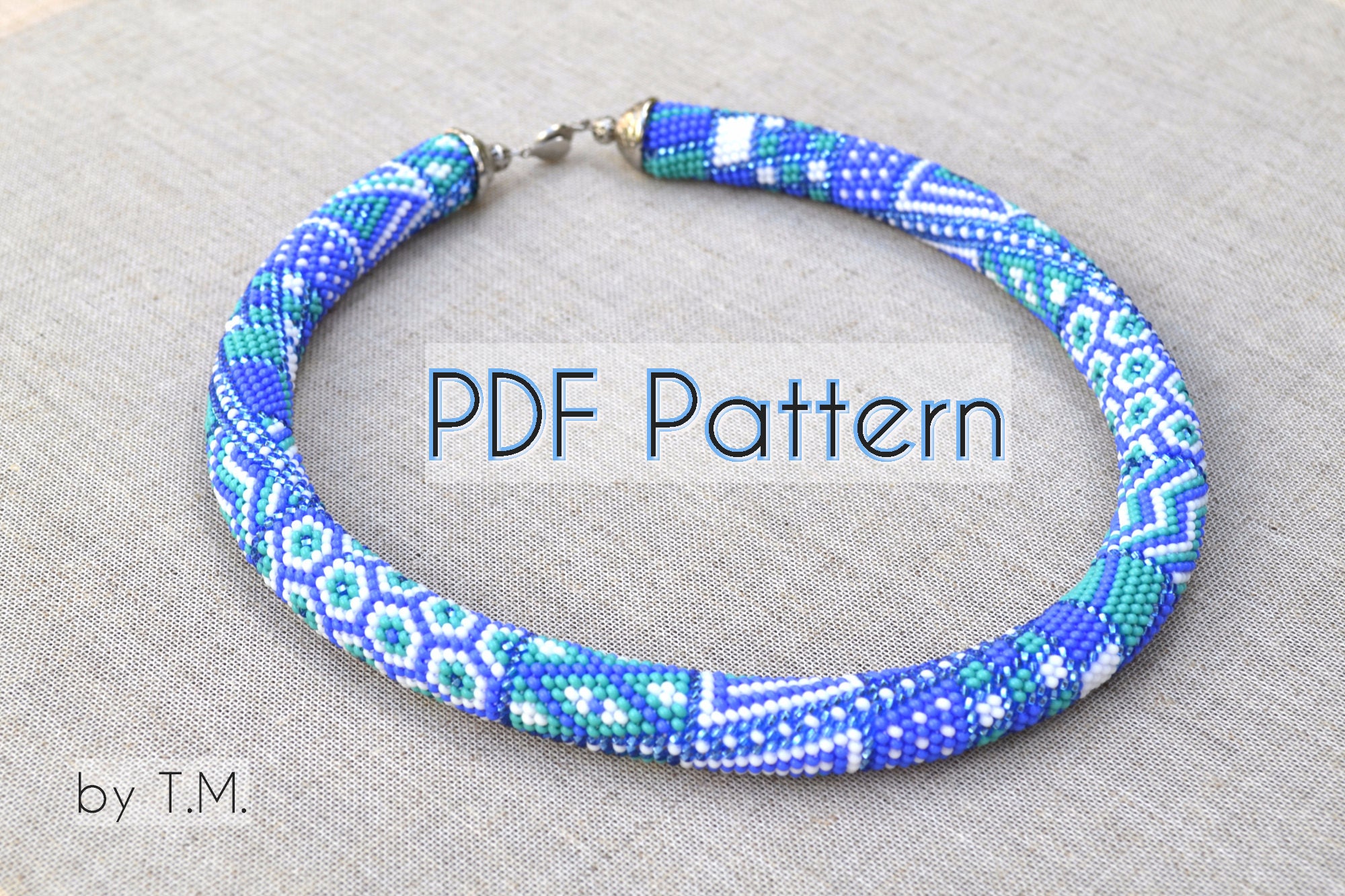Bead Crochet Bracelet Pattern Beaded Rope Pattern Floral Print