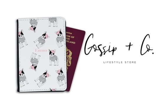Custom Name Personalized Composition Book Leather Travel Passport Holder Cover