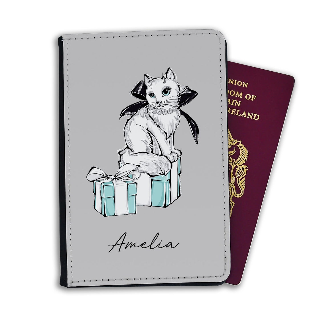 Cat Passport Cover Personalized Passport Cover Holder Etsy