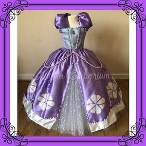 Luxury Sofia The First Inspired Tutu Dress Lilac Princess Costume Satin Ball Gown Pageant Sparkly Birthday Party Cosplay