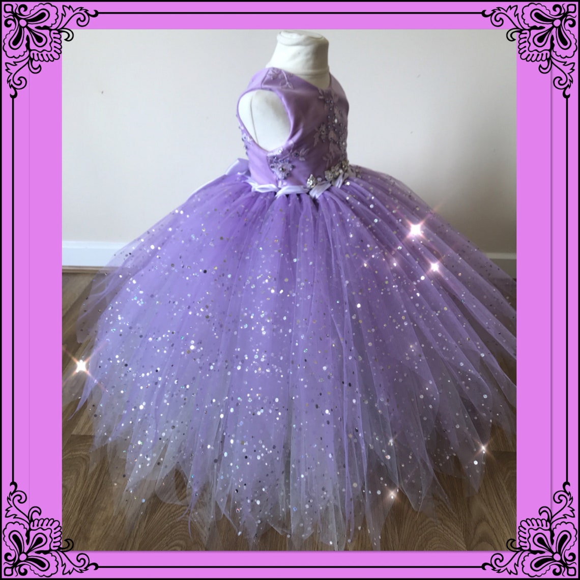Lilac Lavender Sparkly Special Occasion Tutu Dress Fabric Top - Etsy
