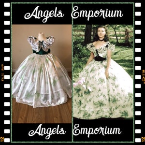 The Icon Collection Scarlett O&#39;Hara Gone With The Wind BBQ Tutu Dress Film Star Costume Cosplay Satin Famous Actress Musical Pageant Gown