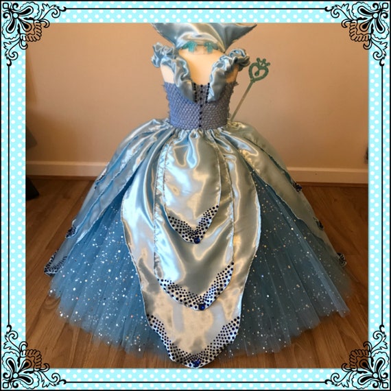 JOYIN Set di costumi da principessa, 5 pezzi, con corona, bacchetta magica, collana e orecchini, costume da regina delle neve, accessorio per feste di carnevale (Blu