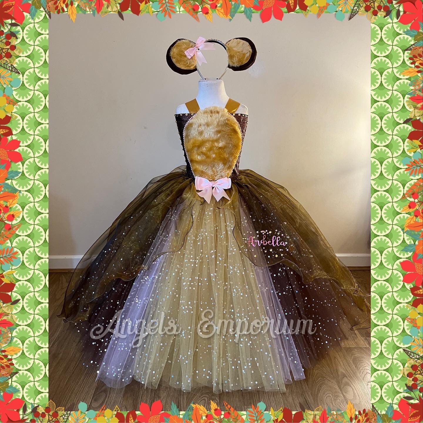 monkey birthday dress Luxury Cheeky Faux Fur Tutu Party Outfit Halloween Costume Christmas Gift Sparkly Pageant Gown Toddler Animal Theme Colour:Black Club L mini dress Skirt comes with two Red Mesh Strapless Mini