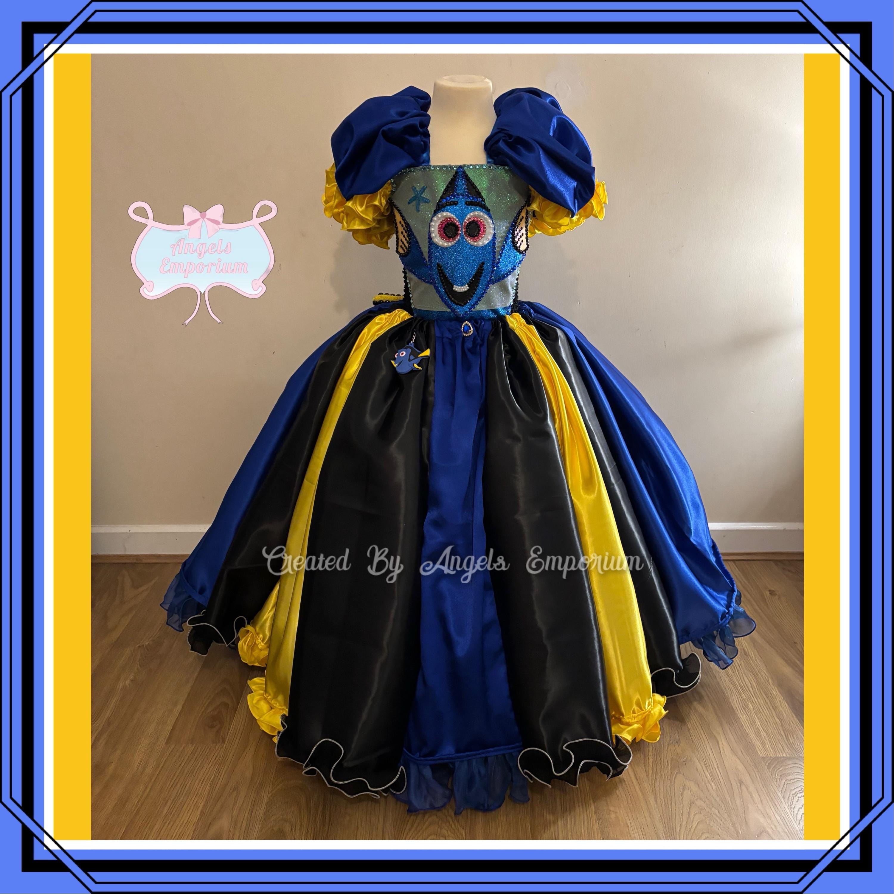finding dory birthday dress Finding Dory Nemo Inspired Tutu Dress Cosplay Halloween Costume Glitter Sparkles Pageant Birthday Party Dress Fish Royal Blue Black Yellow