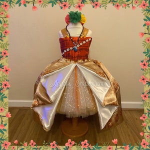 Polynesische Prinzessin Moana Tutu Kleid Geburtstagsparty Ballkleid Festzug Tragen Satin Rock Sparkly Tüll Orange Halloween Kostüm Weihnachtsgeschenk