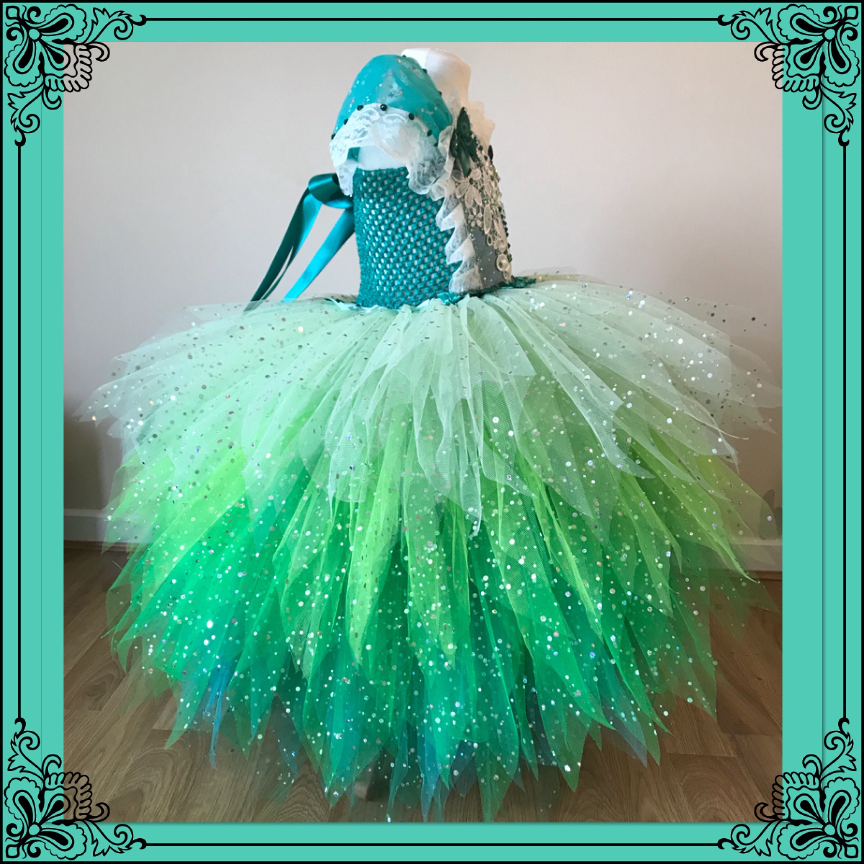 Beautiful Mint Green Emerald Princess Ballerina Fairy Tutu Dress