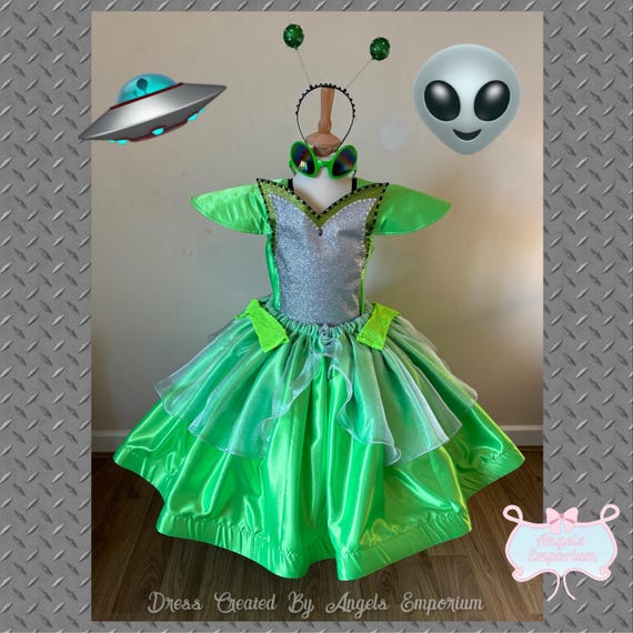 The Crazy Green Silver Extraterrestrial Extravaganza Alien Outta Space War Of The Worlds Halloween Costume Pageant Tutu Dress Party Dress Up The Crazy Green Silver Extraterrestrial Extravaganza Alien Outta Space War Of The Worlds Halloween Costume Pageant Tutu Dress Party Dress Up
