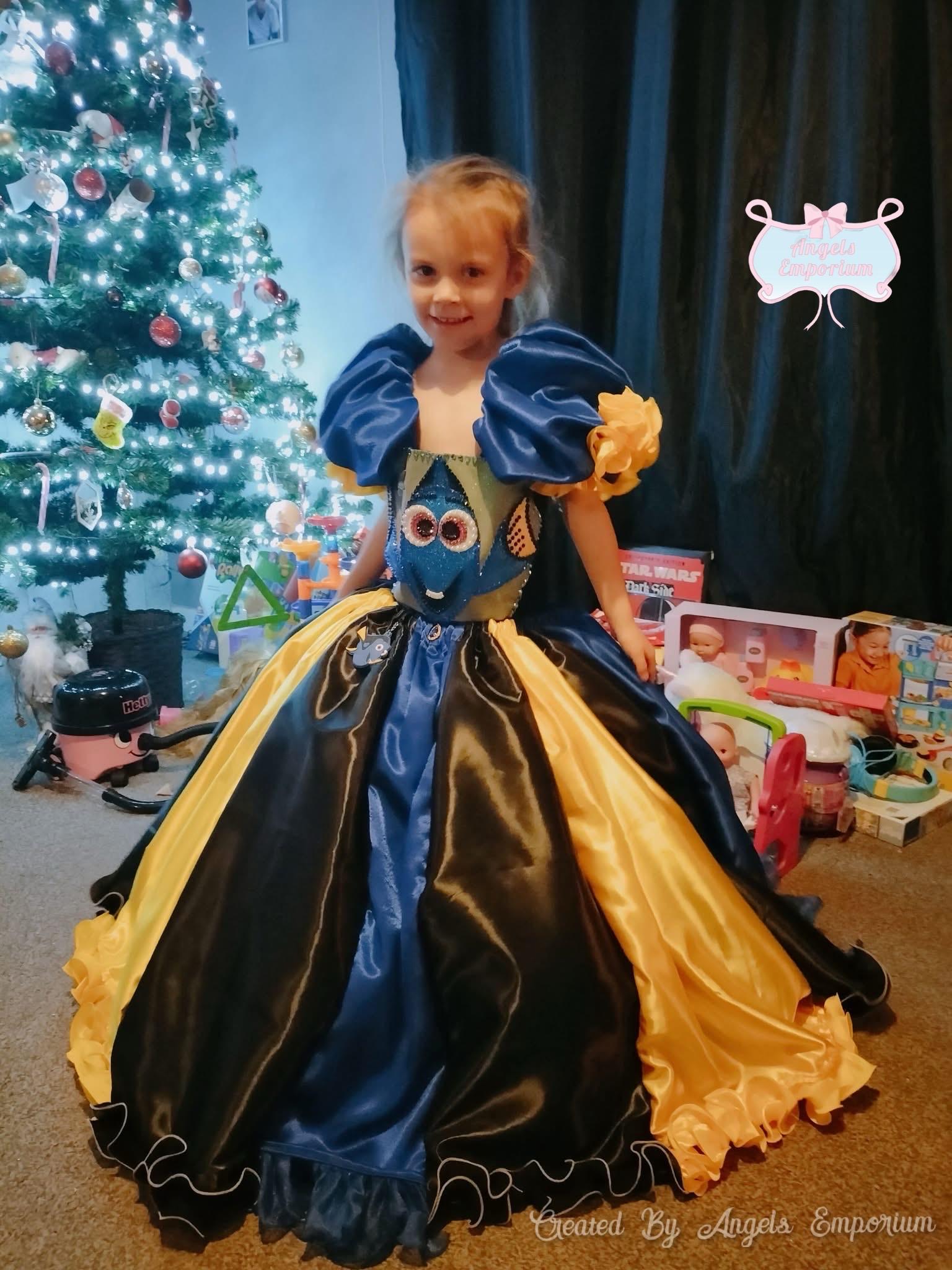 finding dory birthday dress Finding Dory Nemo Inspired Tutu Dress Cosplay Halloween Costume Glitter Sparkles Pageant Birthday Party Dress Fish Royal Blue Black Yellow