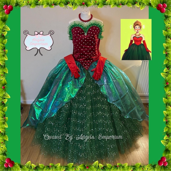 Adult Woman's Martha May Whovier the Grinch Inspired Red Green Christmas  Tutu Dress Glitter Sparkling Gown Pageant Party Halloween Costume - Etsy