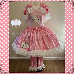 Hello Kitty Lolita Style Princess Tutu Dress Cosplay Costume Satin Ball Gown Pageant Birthday Party Adult Halloween Costume Park Visits Cat image 1