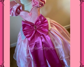 Luxury Charlotte La Bouff Tutu Dress Pink Satin Girls Princess and the Frog  Tiana Fancy Cosplay Pageant Ball Gown Halloween Costume - Etsy