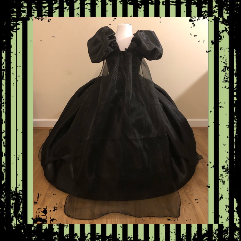 The Wicked Witch of The West Inspired Tutu Dress Costume Wizard Of Oz Sparkly Glitter Organza Pageant Ball Gown Princess Outfit Black Hat image 9