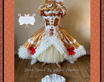 Luxury Gingerbread Man Christmas Pageant Tutu Dress Toddler Costume Baby Girls Thanksgiving Fall Outfit Candy Cane Immediate Dispatch