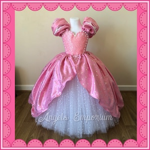 Princess Ariel The Little Mermaid Inspired Tutu Dress Pink White Sparkly Ball Gown Birthday Party Outfit Pageant Wear Halloween Costume