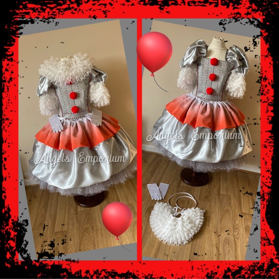Vestido Tutú De Payaso Para Niña – Disfraz De Halloween Y Máscara – Zorro Naranja Con Gorro – Tallas 1-12 Años