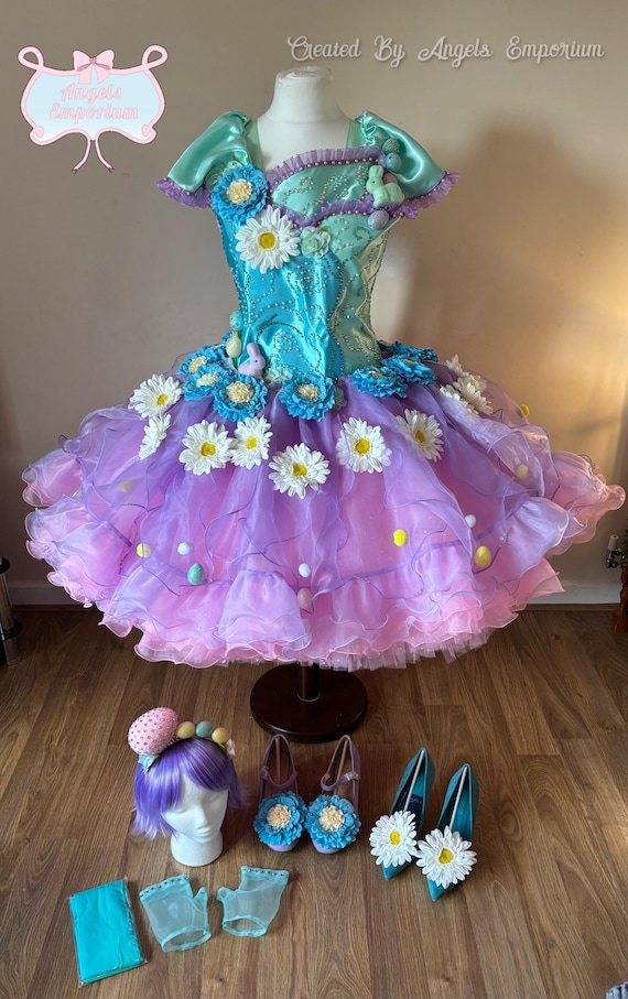 open lace back dress Sale GSD0168 Easter Egg Princess Pink Girl's Dress 10-12T main image 1