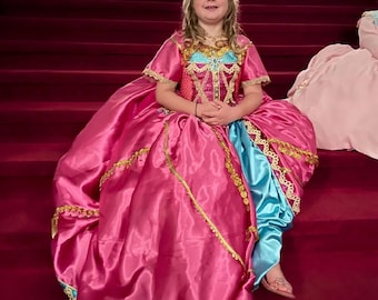 Vestido de tutú fucsia inspirado en la película de Aladdin, princesa