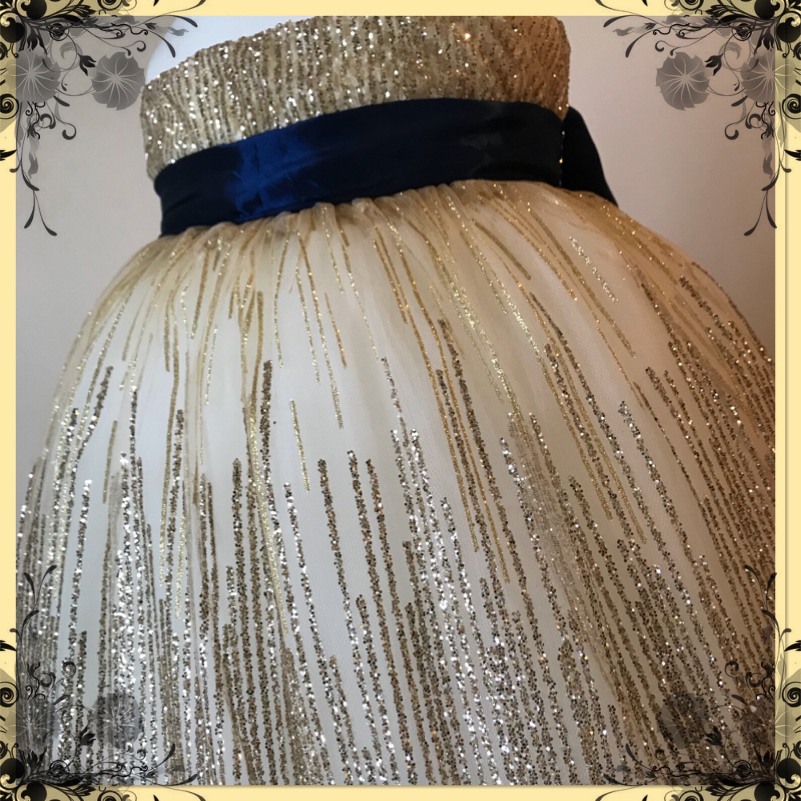 Sparkle Gold Glitter Flower Girl Tutu Dress Wedding Etsy