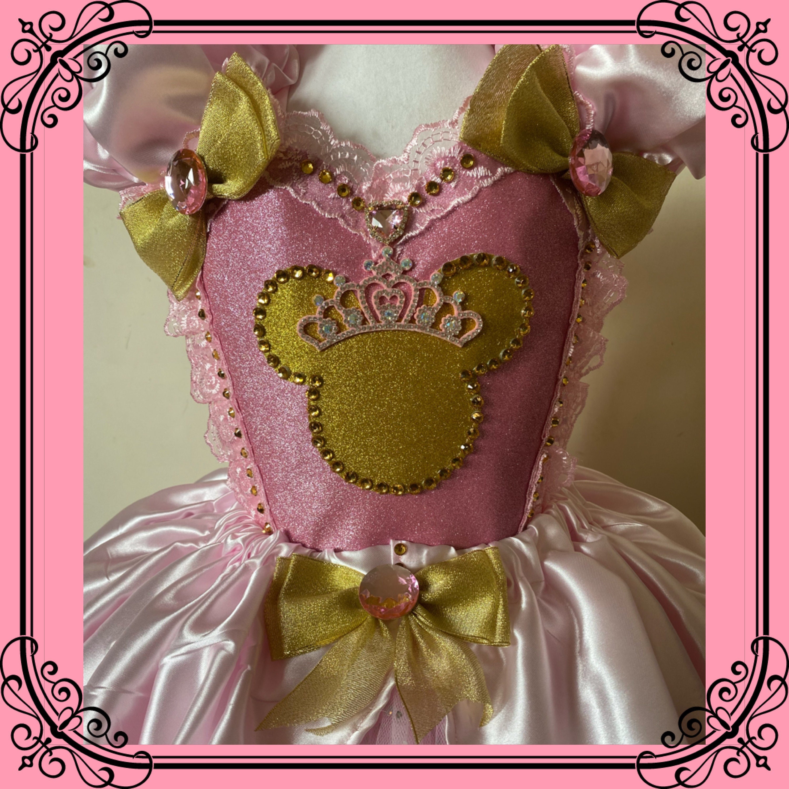 Minnie Mouse Pink Princess Tutu Dress Satin Ball Gown Gold Birthday Party  Pageant Halloween Glitter Sparkles Celebration Cosplay Disney - Etsy