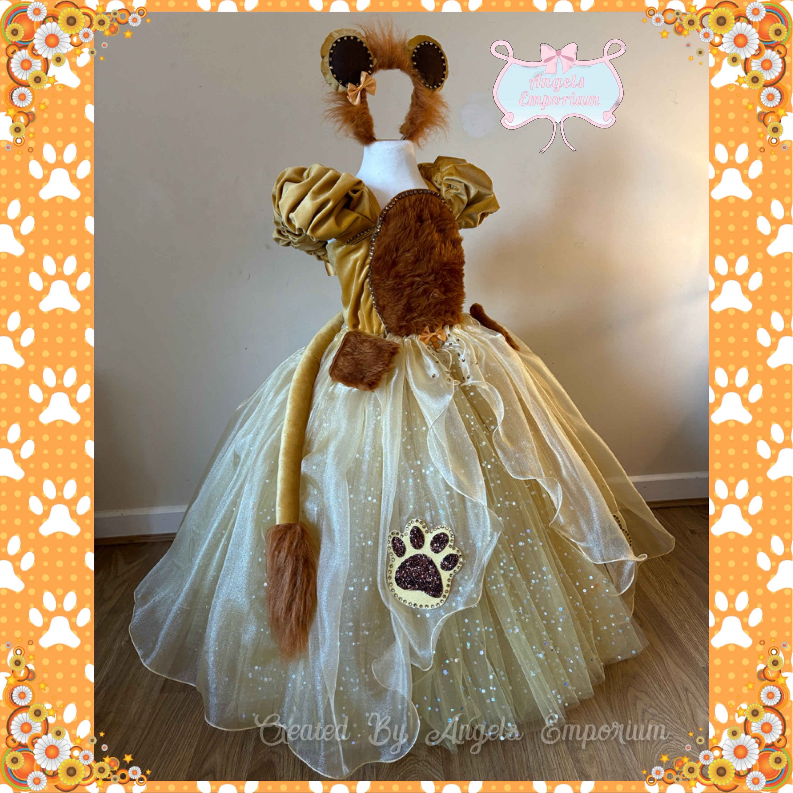 lion king theme birthday dress Luxury the Lion King Musical Simba Faux Fur Tutu Dress Animal Birthday Party Outfit Halloween Costume Christmas Gift Sparkly Pageant Gown