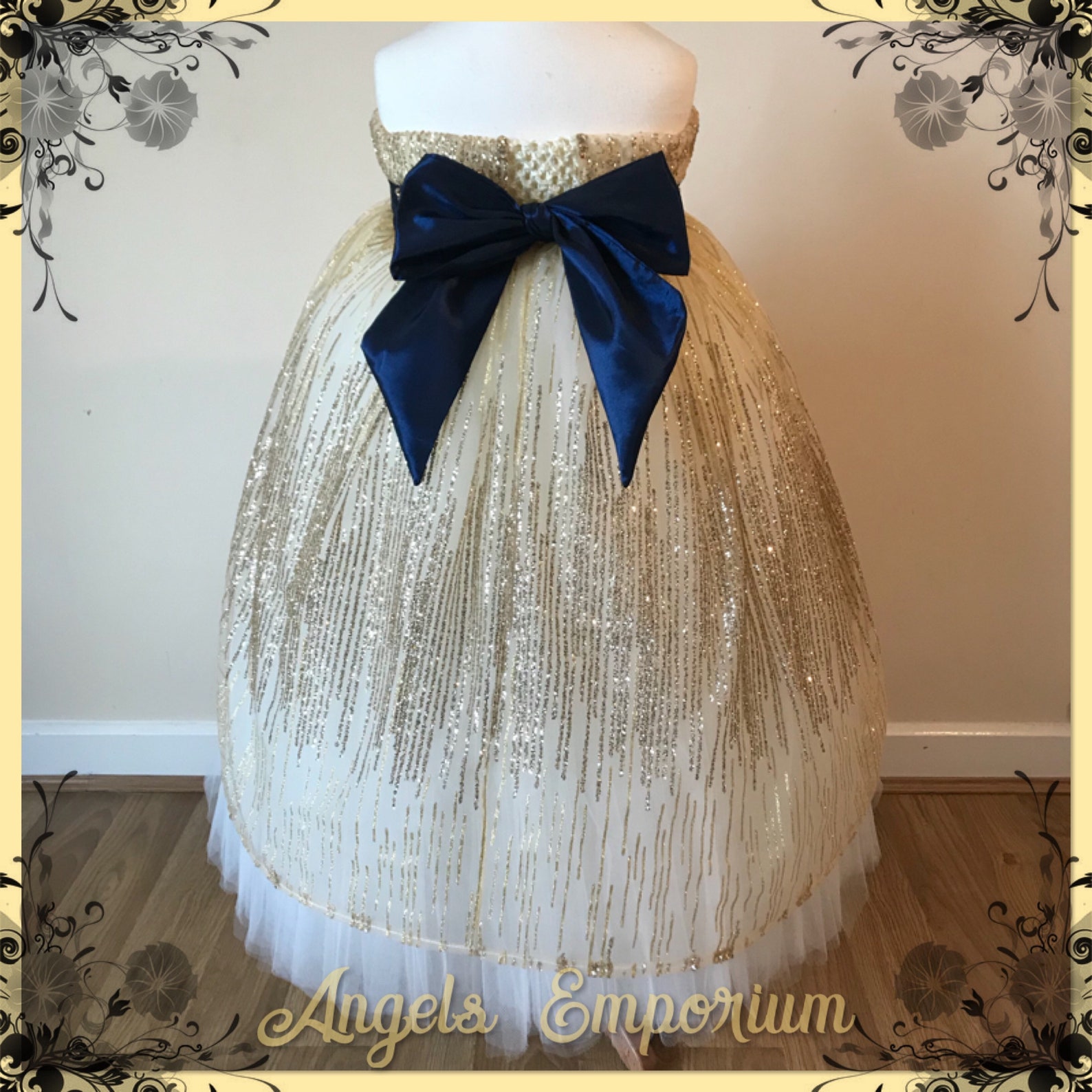 Sparkle Gold Glitter Flower Girl Tutu Dress Wedding Etsy