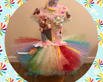 Candy Land Theme Tutu Dress Rainbow Sweets Treats Lollipop - Etsy