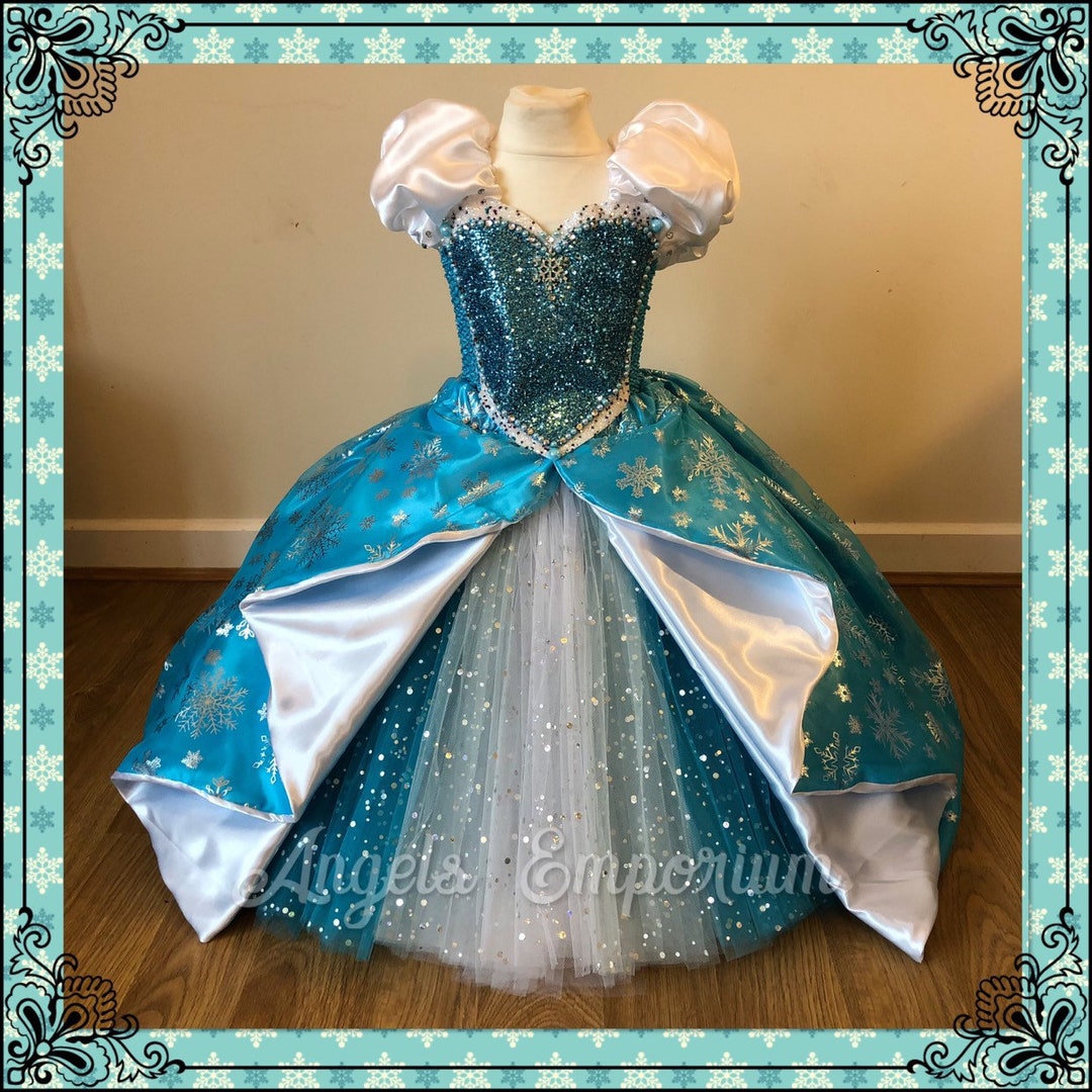 Set Completo Anna Ed Elsa Costume Anna Frozen Ragazza - Vestito Principessa Completo Con Mantello E Corona Costume Carnevale Frozen - Foto 8