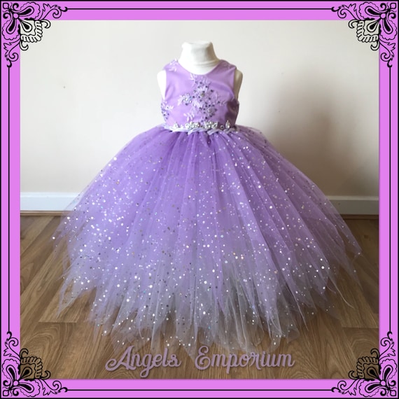 Lilac Lavender Sparkly Special Occasion Tutu Dress Fabric Top Flower Girl  Bridesmaid Pageant Party Lace Swarovski Crystals Purple Princess - Etsy