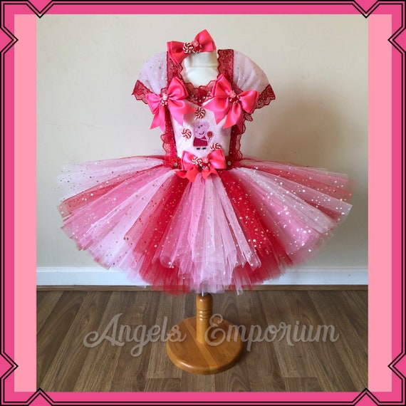 Chirrido hardware Absoluto Peppa Pig Inspired Tutu Vestido rosa y rojo Fiesta Concurso - Etsy México