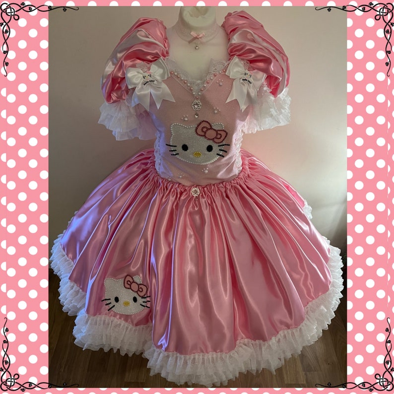 Hello Kitty Lolita Style Princess Tutu Dress Cosplay Costume Satin Ball Gown Pageant Birthday Party Adult Halloween Costume Park Visits Cat image 3