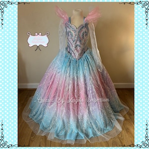 Wicked 2 Ariana Grande Glinda Wizard Of Oz Tutu Dress Return Costume Pageant Ball Gown Princess Outfit Blue Pink Halloween Party Cosplay