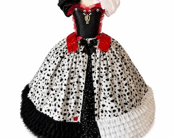Disfraz de Cruella de Vil para niña - 101 Dálmatas