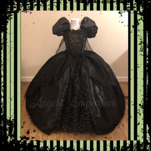The Wicked Witch of The West Inspired Tutu Dress Costume Wizard Of Oz Sparkly Glitter Organza Pageant Ball Gown Princess Outfit Black Hat image 2