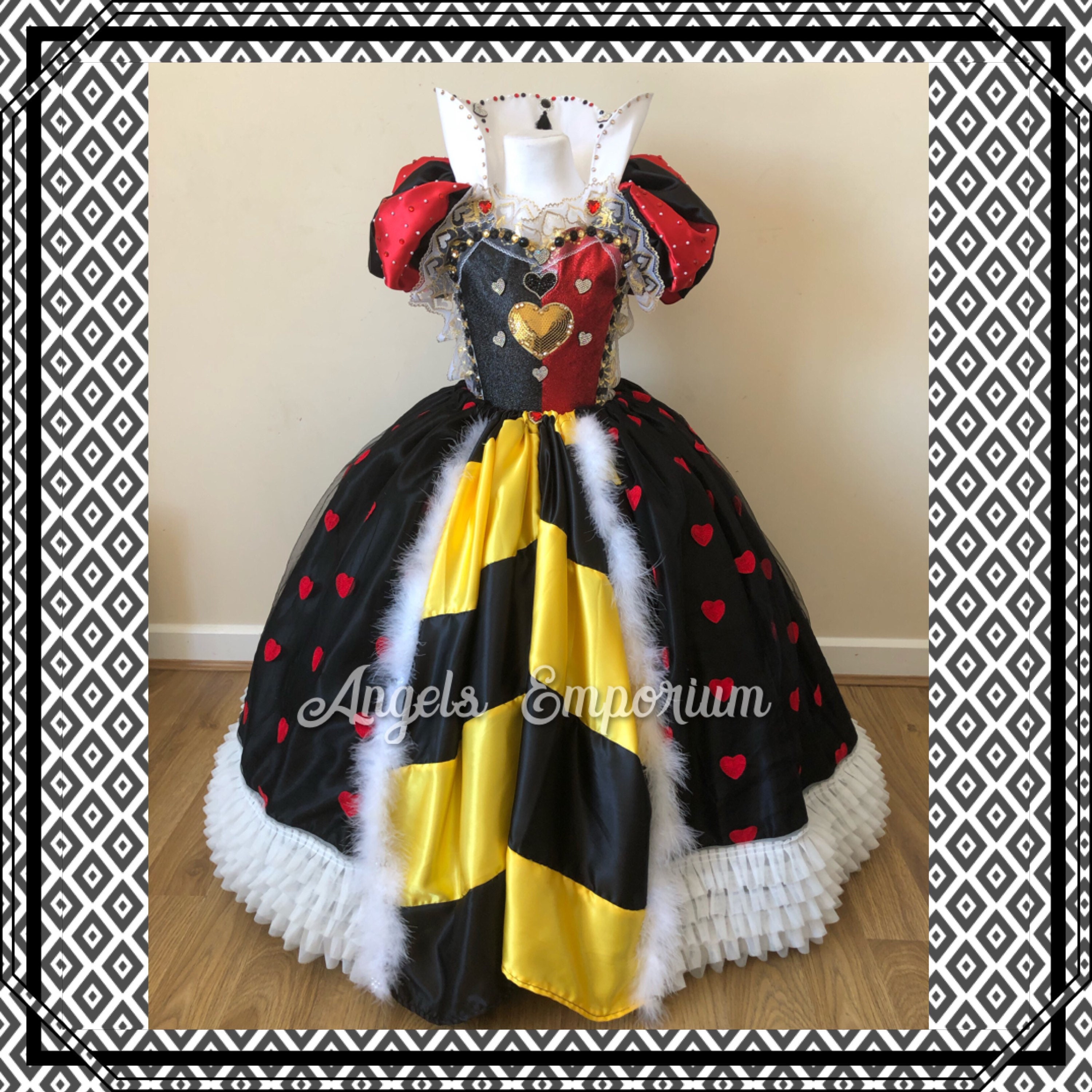 The Queen of Hearts Tutu Dress Alice in Wonderland Costume - Etsy UK