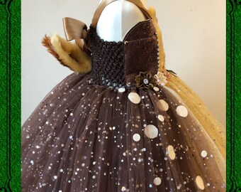 brown dance dress rudolph De La Diva 'Dasher Dance' Brown Velvet Reindeer Tutu Dance Costume   Blackfeather Dancewear