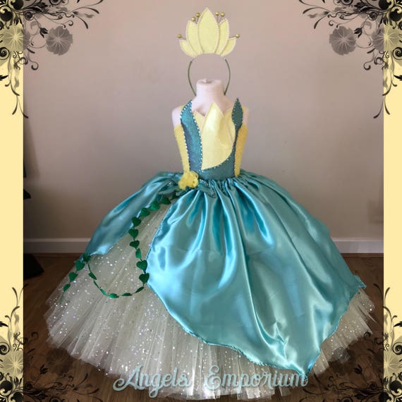 Buy Tiana Dress & Accessories, Tiana Dress, Princess and the Frog, Princess  Tiana Costume, Princess Tiana PERSONALIZED GIFT SET Online in India 