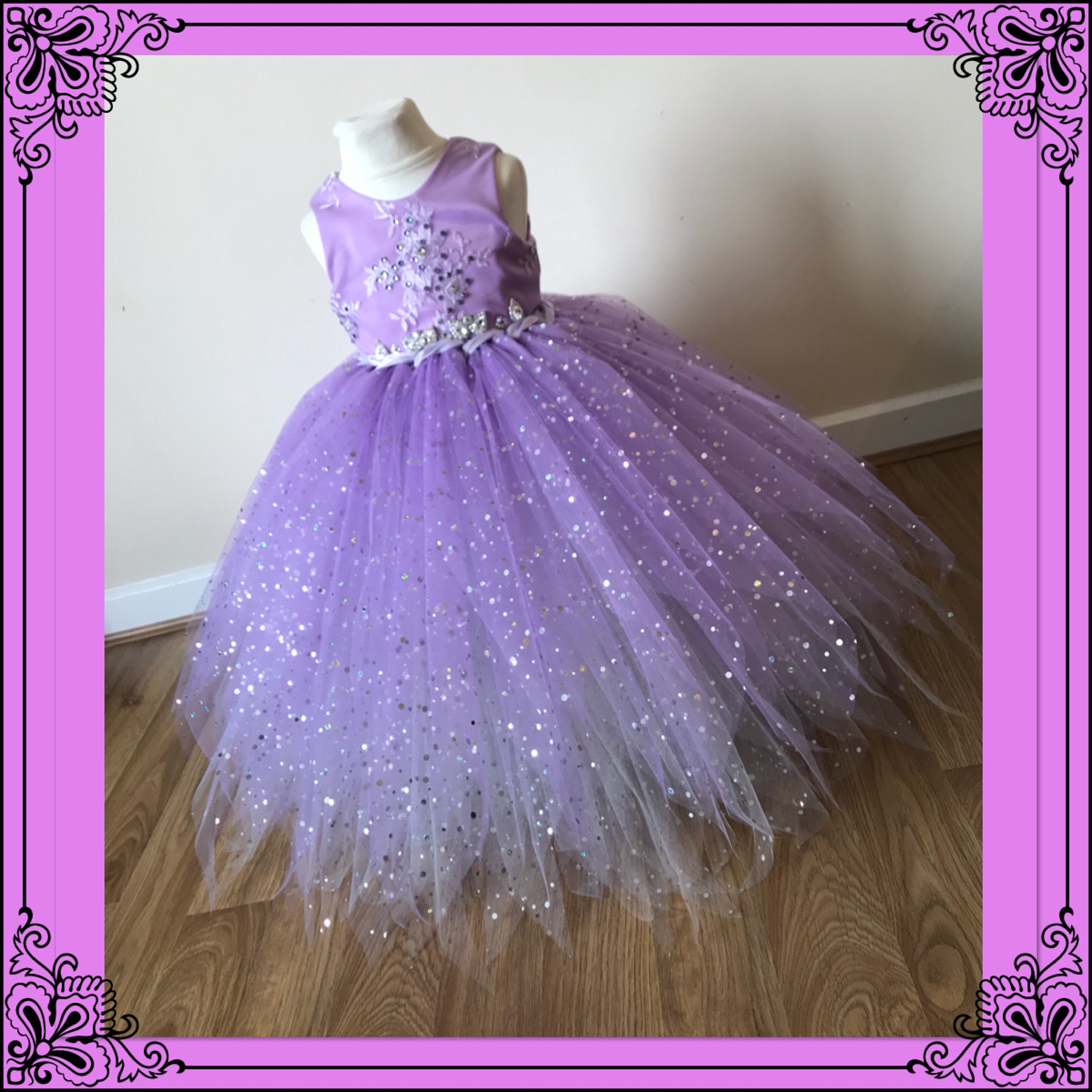 Lilac Lavender Sparkly Special Occasion Tutu Dress Fabric Top - Etsy