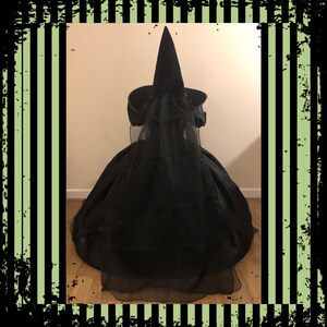 The Wicked Witch of The West Inspired Tutu Dress Costume Wizard Of Oz Sparkly Glitter Organza Pageant Ball Gown Princess Outfit Black Hat image 7