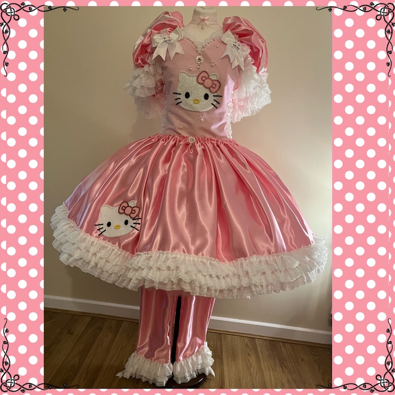 Hello Kitty Lolita Style Princess Tutu Dress Cosplay Costume Satin Ball Gown Pageant Birthday Party Adult Halloween Costume Park Visits Cat image 4